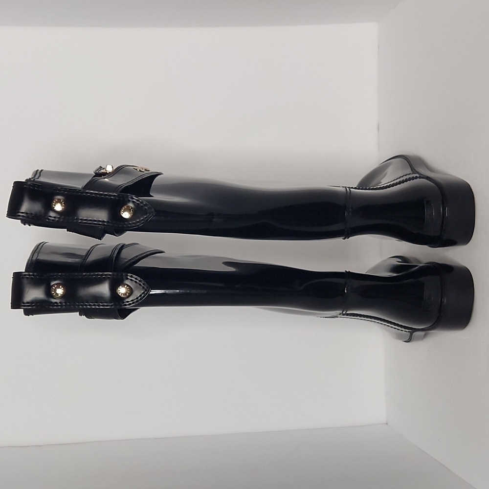 Coach Talia rubber leather knee high rain boots - Picture 4 of 11